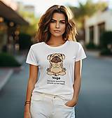 Topy, tričká, tielka - Dámske tričko - Yoga Dog - 16555869_