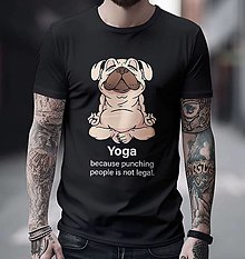 Pánske oblečenie - Pánske tričko - Yoga Dog - 16555539_