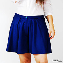 Nohavice - sukňové nohavice mini modré - 16554106_