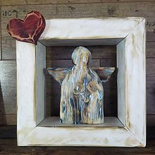 Dekorácie - Masívny anjelik v masívnom rámiku ❤️ - 16555752_