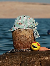 Detské čiapky - Letný detský šilt doprava mint - 16556487_