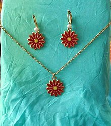 Sady šperkov - Kvitnúce- sady šperkov (Červené kvety) - 16556904_