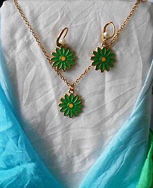 Sady šperkov - Kvitnúce- sady šperkov (zelená) - 16556905_