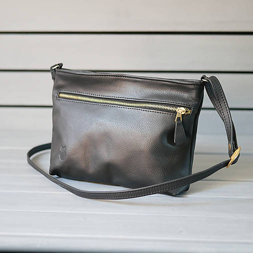 Kabelky - Anna - stylová kožená kabelka crossbody - 16558442_