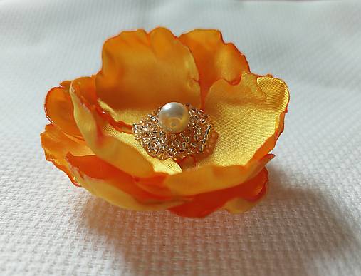 Ozdoby do vlasov - Saténový kvet - žltý - 16556857_