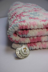 Detský textil - Pletená deka puffy 1. - 16556392_