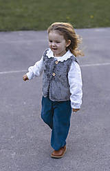 Detské oblečenie - Detské modré menčestráky Dora - 16558347_