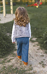 Detské oblečenie - Detské modré menčestráky Dora - 16558355_