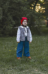 Detské oblečenie - Detské modré menčestráky Dora - 16558356_