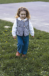 Detské oblečenie - Detské modré menčestráky Dora - 16558358_