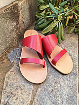 Ponožky, pančuchy, obuv - Kožené šľapky LYTTOS - tmavočervená farba - 16558759_