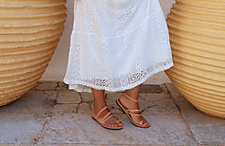 Ponožky, pančuchy, obuv - Kožené sandále LISSOS - prírodná farba - 16558790_