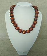 Náhrdelníky - Drevený náhrdelník hnedý (Svetlohnedé korálky) - 16557562_