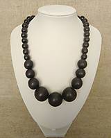Náhrdelníky - Drevený náhrdelník čierny - 16558491_