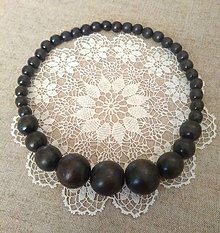 Náhrdelníky - Drevený náhrdelník čierny - 16558492_