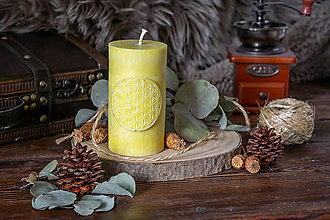 Sviečky - Sviečka z palmového vosku Kvet života - 16557968_