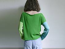 Svetre a kardigány - pulover-buretový hodváb,zeleno-žltý - 16557162_