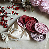 Úžitkový textil - Odličovacie tampóny ECO | set Rose Berry - 16561189_