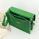 Kabelky - Kožená kabelka Zara Raw (crazy green) - 16559033_