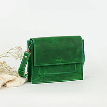 Kabelky - Kožená kabelka Zara Raw (crazy green) - 16559032_