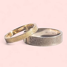 Prstene - Zlaté obrúčky s odtlačkom prsta - 16561464_