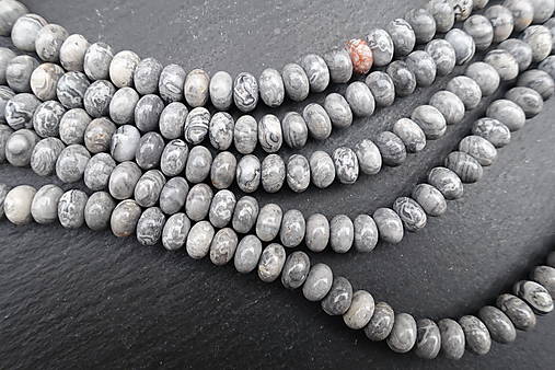 Minerály - Jaspis sivý rondelka 8 - 16560516_