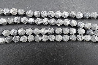 Minerály - Jaspis sivý fazetovaný VB 8mm akcia - 16560510_