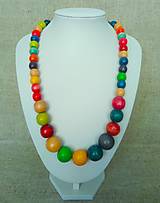 Náhrdelníky - Drevený náhrdelník farebný - 16561080_