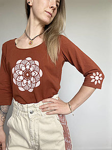 Topy, tričká, tielka - Ručne maľované tričko - Mandala - 16559377_