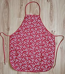 Iné oblečenie - Darček pre pani kuchárku - zástera rôzne vzory (Červená s holúbkami) - 16560359_