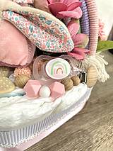 Detské doplnky - Plienková torta / darčekový košíček pre bábätko - ružový - 16560370_