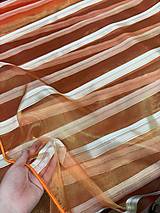 Úžitkový textil - Organza oranžové pruhy v metráži - 16560841_