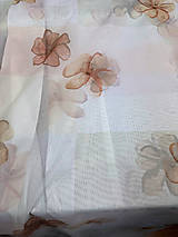 Úžitkový textil - Mušelín s motívom kvetov v béžovom metráž - 16560868_