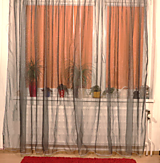 Úžitkový textil - Záclona z organzy v krešovanej  sivej - 16560963_