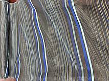 Úžitkový textil - Organza modrá s pruhmi v metráži - 16560984_