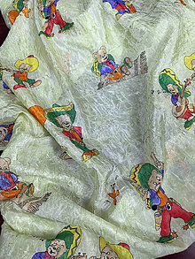 Úžitkový textil - Detská metrážna záclona z motívom figuriek - 16560884_