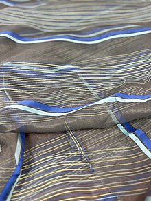 Úžitkový textil - Metrážna látka modrá s pruhmi - 16560983_