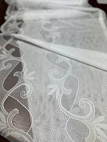 Úžitkový textil - Žakárová záclona v metráži v bielom - 16561007_