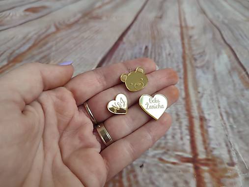 Polotovary - Zlaté zrkadlové srdiečko s nápisom - 16563327_