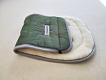 Detský textil - VLNIENKA podložka do kočíka EasyWalker Jimmey 100% Merino Top Super wash Natural 100% ľan Forest Green - 16563321_