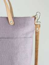 Kabelky - Dámska veľká elegantná kabelka z exkluzívneho nepremokavého ľanu, letná kabelka ružovofialovej farby - 16562923_