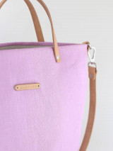Veľké tašky - Veľká elegantná kabelka z exkluzívneho nepremokavého ľanu, letná kabelka ružovej farby "Orchidea" - 16563954_