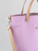 Veľké tašky - Veľká elegantná kabelka z exkluzívneho nepremokavého ľanu, letná kabelka ružovej farby "Orchidea" - 16563956_