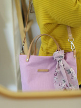 Veľké tašky - Veľká elegantná kabelka z exkluzívneho nepremokavého ľanu, letná kabelka ružovej farby "Orchidea" - 16563957_