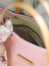 Veľké tašky - Veľká elegantná kabelka z exkluzívneho nepremokavého ľanu, letná kabelka ružovej farby "Orchidea" - 16563958_