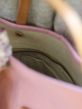 Veľké tašky - Veľká elegantná kabelka z exkluzívneho nepremokavého ľanu, letná kabelka ružovej farby "Orchidea" - 16563959_