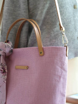 Veľké tašky - Veľká elegantná kabelka z exkluzívneho nepremokavého ľanu, letná kabelka ružovej farby "Orchidea" - 16563961_