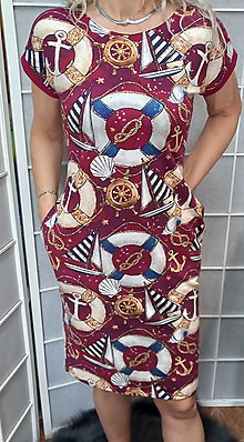 Šaty - Šaty s kapsami - námořnický vzor S - XXXL - 16564055_