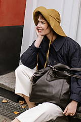 Veľké tašky - Kožená cestovní taška - tmavě hnědá - 16564181_