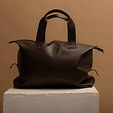 Veľké tašky - Kožená cestovní taška - tmavě hnědá - 16564240_